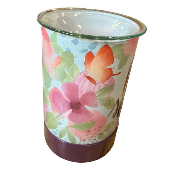 SCENTSY Hello Spring Wax Warmer & Cement Base Set Retired NIB - Picture 3 of 10